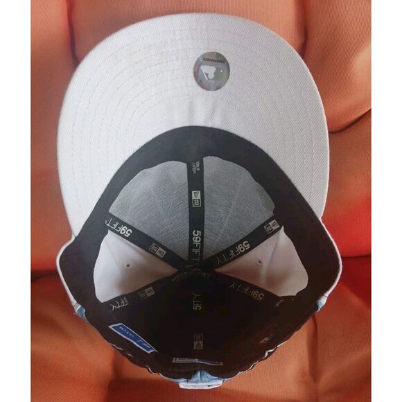 San Diego Padres New Era Size 6 7/8 Fitted Hat/ 59FIFTY/ argyle Blue & white - Picture 5 of 6